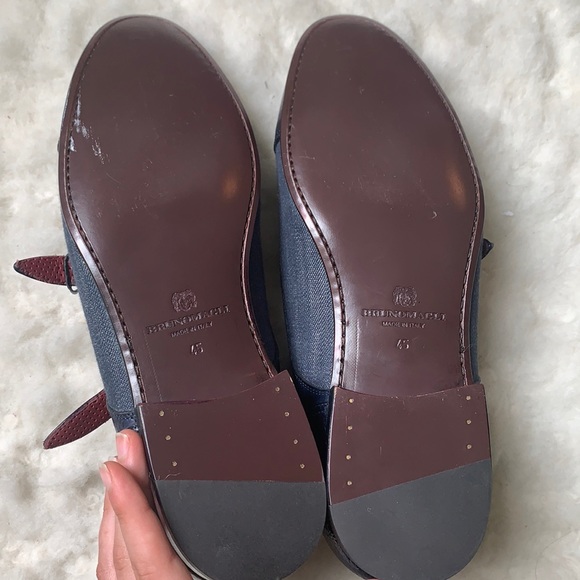 Bruno Magli Monk Strap Leather Denim Men Shoes - Picture 5 of 7